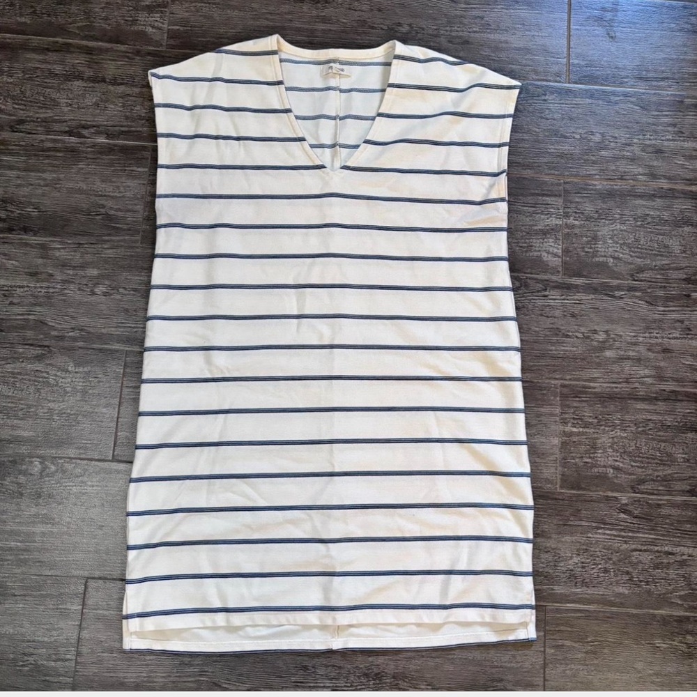 Madewell White and Blue Striped Dress